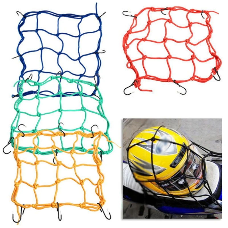 

Motorcycle Luggage Net Bag with 6 Hooks Elastic Cargo Net for Goods Clutter