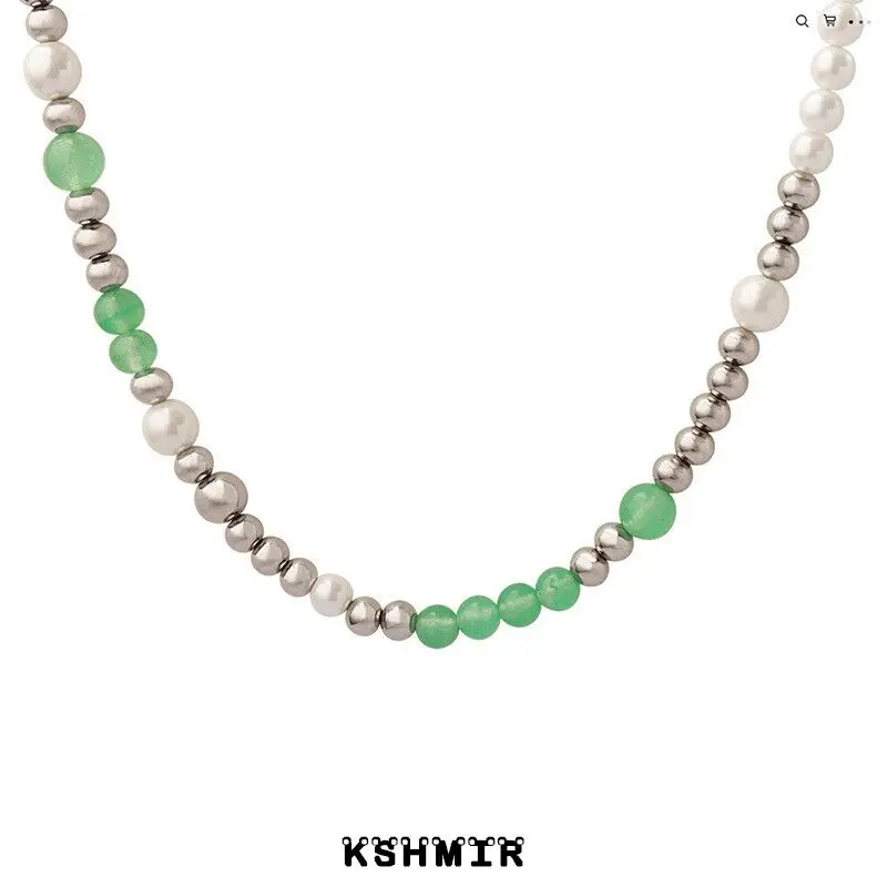 

New exquisite and unique design clavicle chain 2022 autumn winter imitation pearl stitching chain necklace women's accessories