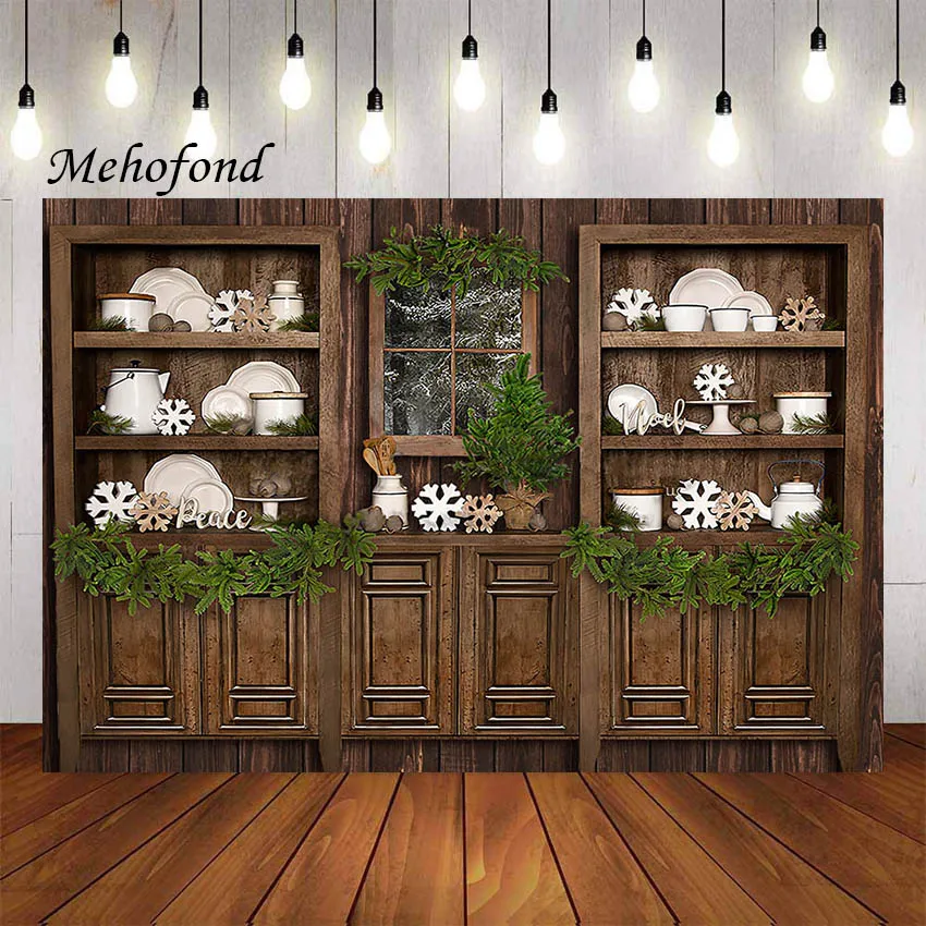 

Фотофон Mehofond Рождество кухня Ретро деревянная стена приготовление пищи Рождество Дети семейный портрет Фотостудия