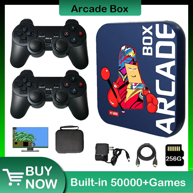 

Retro Game Console Arcade Box Classics 4K HD Screen Video Game Console 64GB 33000+Games Double Battle for PS1/DC/EMI