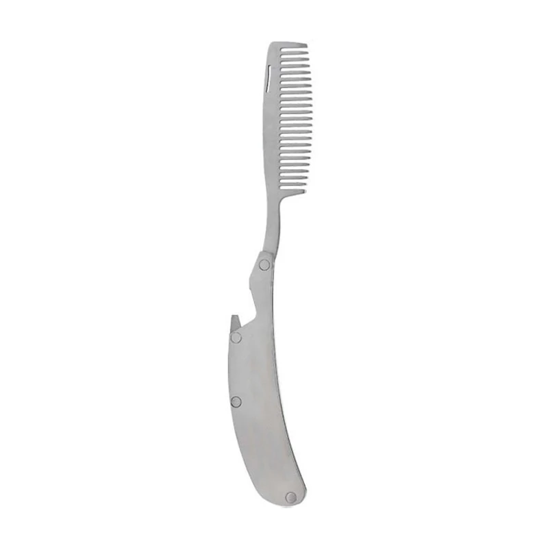 

Hair Comb Men's Dedicated Stainless Steel Folding Comb Mini Pocket Comb Beard Care Tool Convenient And Use Hair Brush