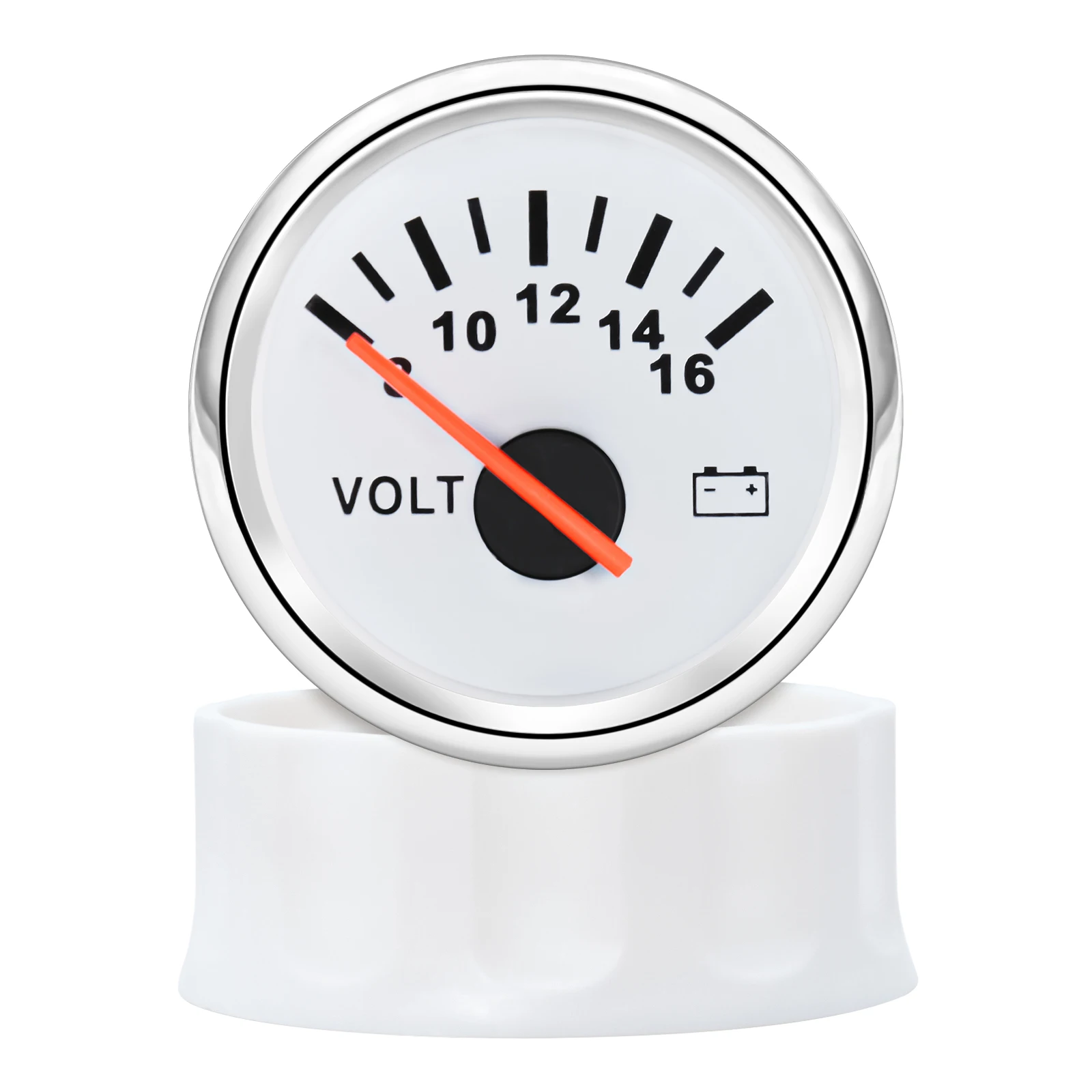 AD Универсальный вольтметр 52 мм, морской автоматический вольтметр 8-16 В, водонепроницаемый датчик для мотоцикла, автомобиля, лодки, автомобиля с красной подсветкой