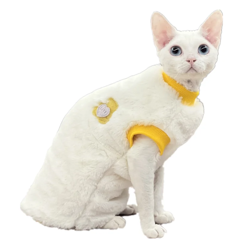 

Sphinx Devon Rex clothes imitation mink fur vest Kitten Outfits soft warm thickening Winter Sphynx Apparel hairless cat Clothes