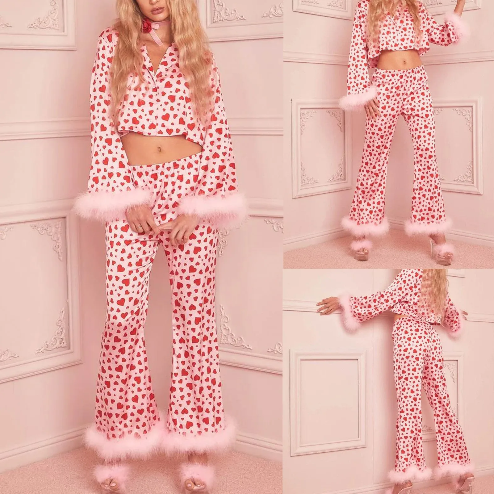 Женский летний пижамный комплект из двух предметов в европейском и американском