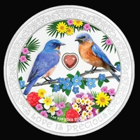 2019 color bird diamond heart shaped commemorative collection coin gift lucky challenge coin