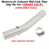 slip on for yamaha yzf r1 r1 1998 2003 motorcycle exhaust escape system modified muffler 51mm stainless steel middle link pipe