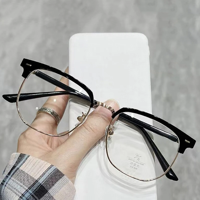 Винтажные очки с защитой от синего света для женщин и мужчин в полуоправе модные