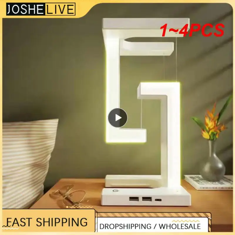 

1~4PCS New LED Table Lamp Suspended Anti-Gravity Wireless Charging Desk Light Foldable Adjustable Bedroom Livingroom Lighting