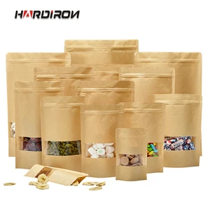 100 шт., влагостойкие пакеты из крафт-бумаги с коричневым ремнем