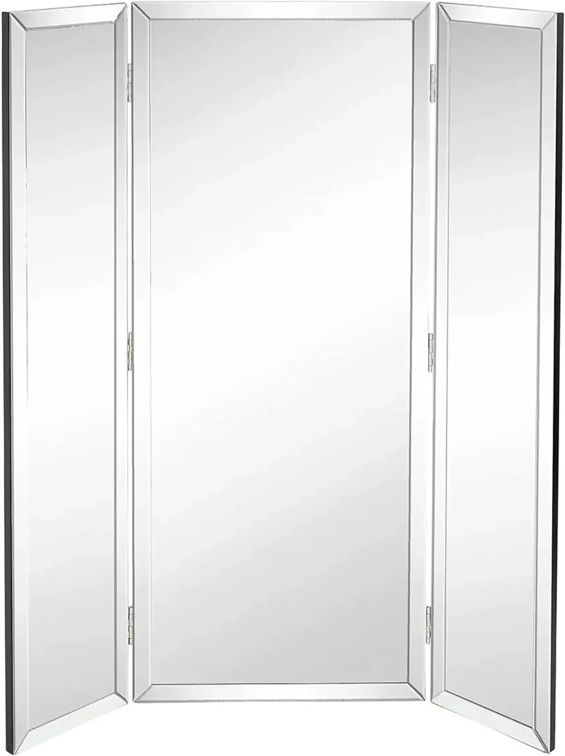 Тройное зеркало в серебряной рамке 40x48 дюймов. Зеркало полный рост со скошенными