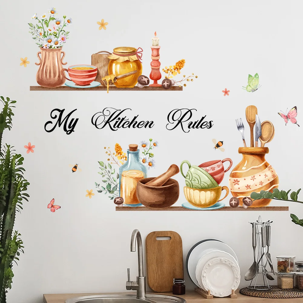 

Наклейка на стену "Мультфильм кухонная утварь" HonC