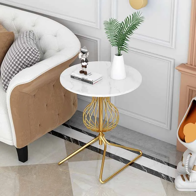 

Luxury Nordic Side Table Gold Marble Designer Bedroom Mobile Side Table Iron Storage Unique Stolik Kawowy Home Decorative