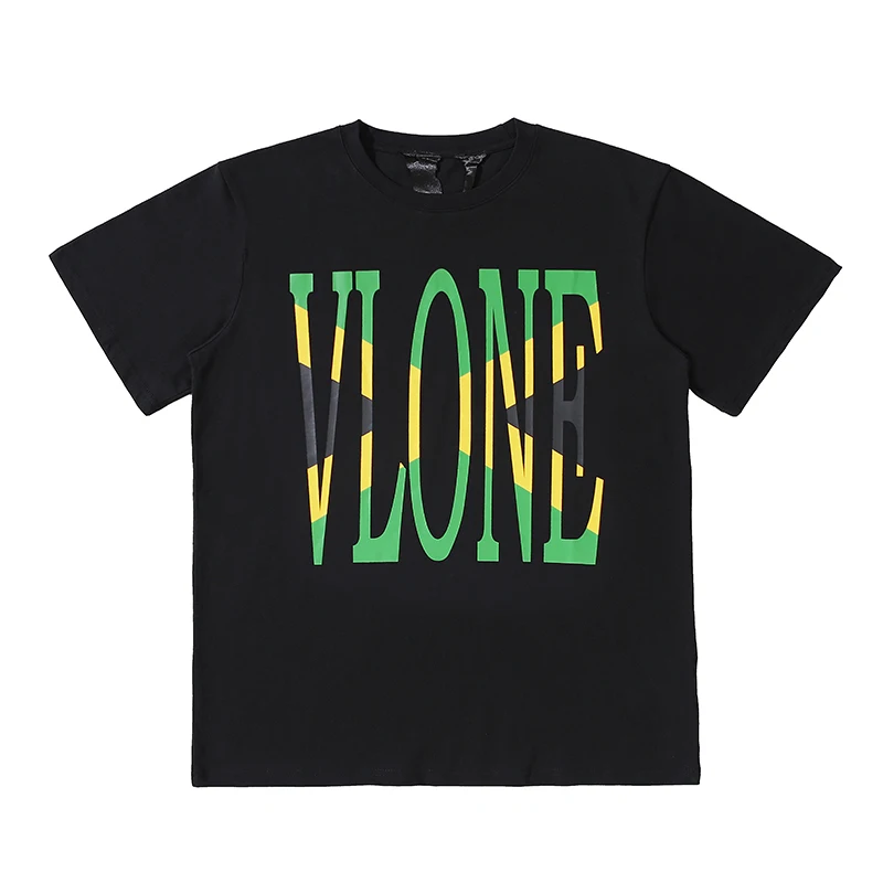 

Повседневная модная свободная футболка VLONE с круглым вырезом, для мужчин и женщин, из натурального хлопка, с буквенным принтом и V-образным в...