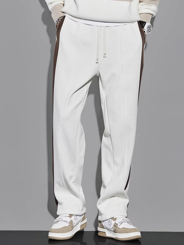 Осенние повседневные брюки с эффектом драпировки мужские прямые свободные