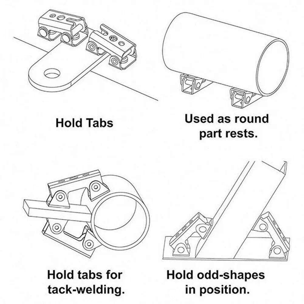 

4PCS V Type Magnetic Welding Clamps Holder Suspender Fixture Adjustable V-Pads Weld Holders For Angle Metal Surfaces