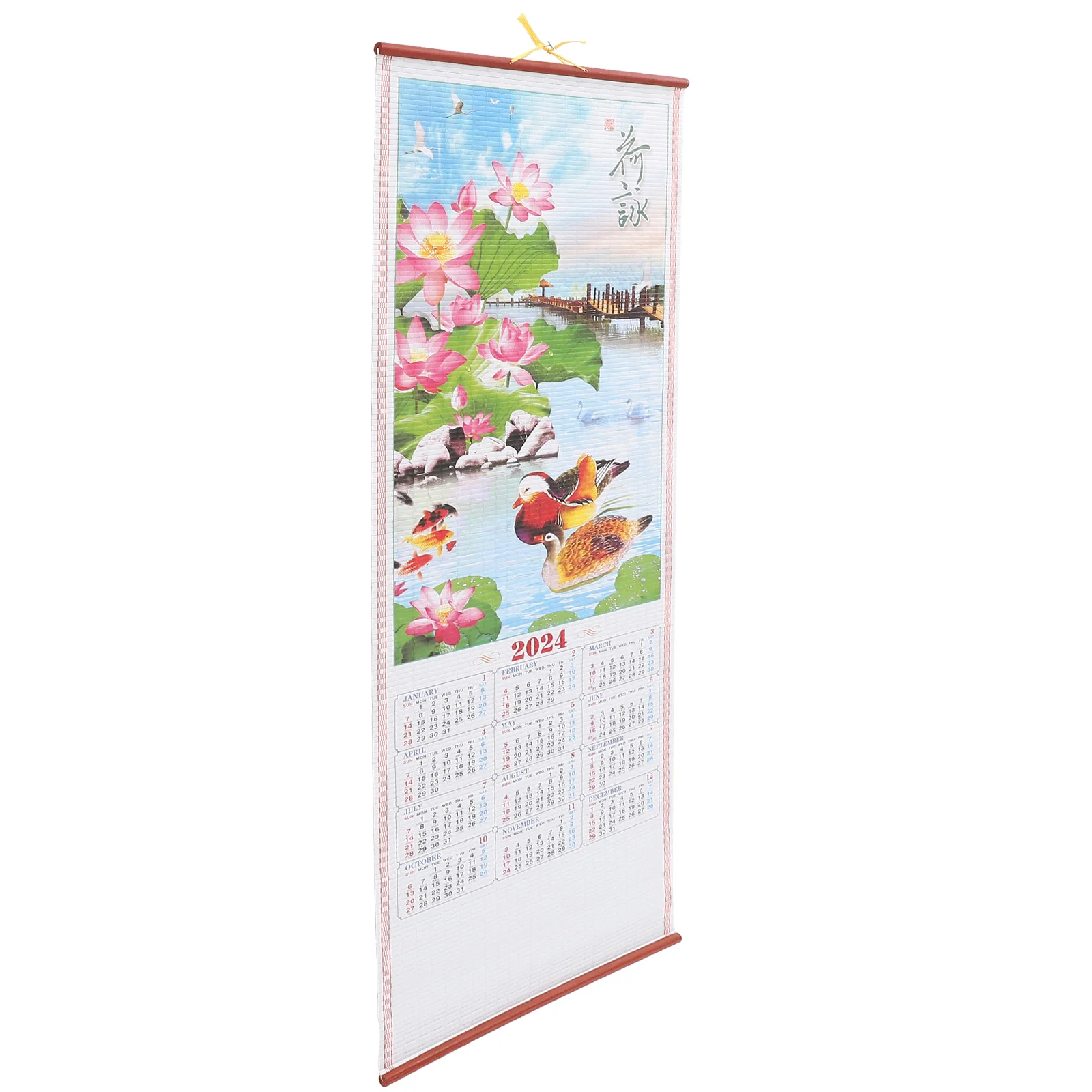 

Wall Calendar 2024 Chinese Scroll New Year Decorative Paintings Hanging Yearly Paper Room Office