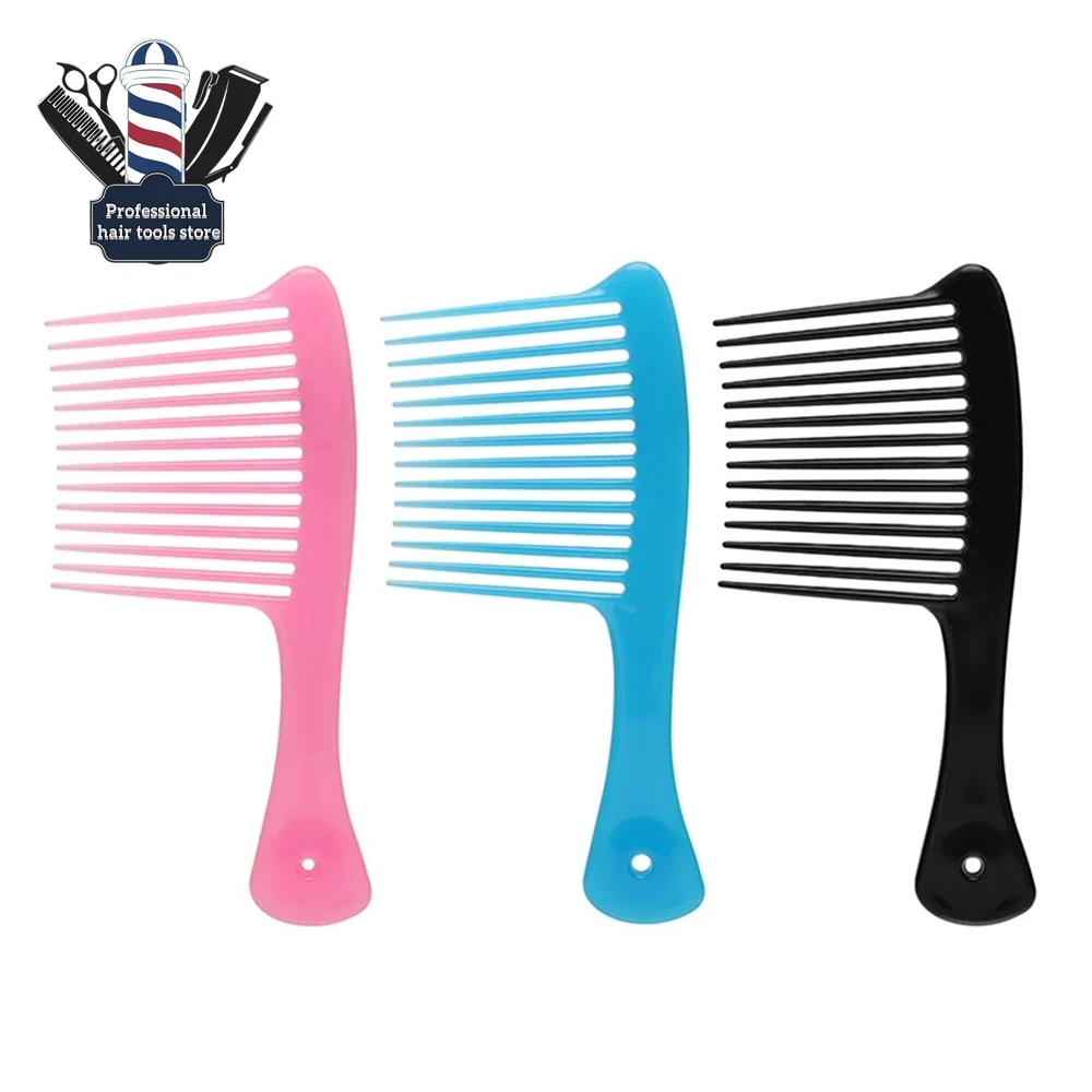 Large Wide Tooth Comb Handle Detangling Reduce Hair Loss Comb Pro Female Smooth Hairbrush Hairdressing Salon Dyeing Styling Tool