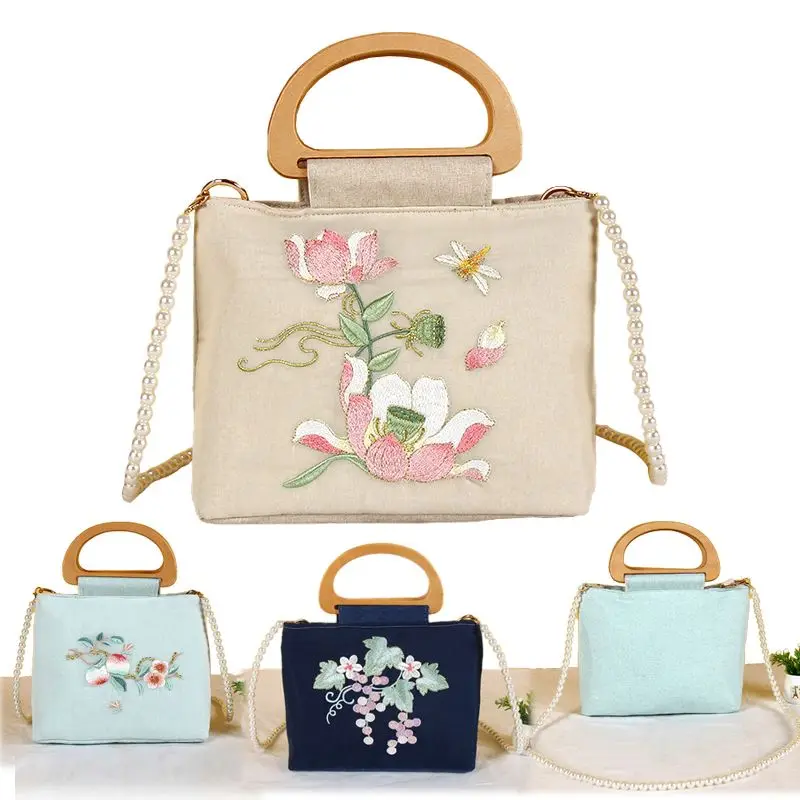 

2022 New Women Flowers Pattern Handbags , Female Shoulder Crossbody Bag , Square Retro Messager Bags for Lady
