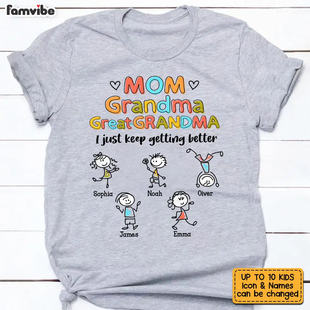 

Grandma Mom Drawing T Shirt