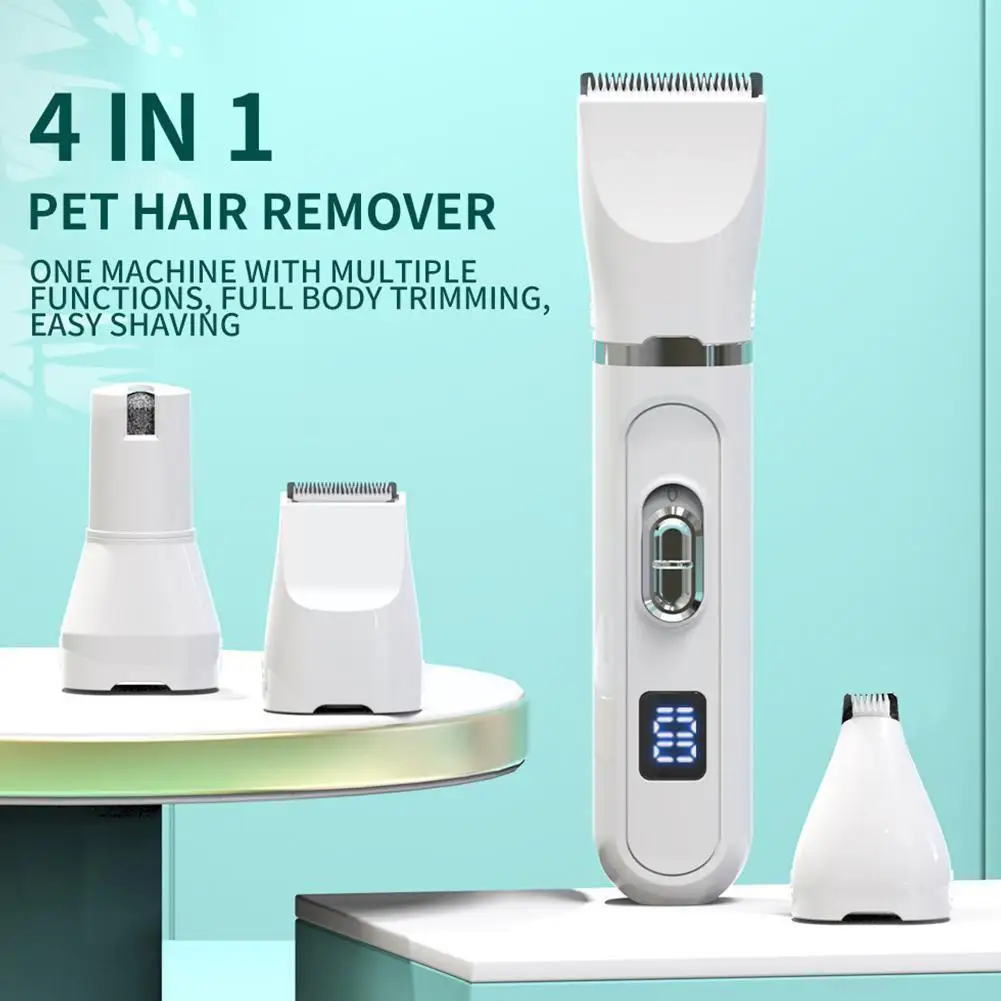 Rechargeable Cordless 4 In 1 Quiet Pets Grooming Kit For Dog