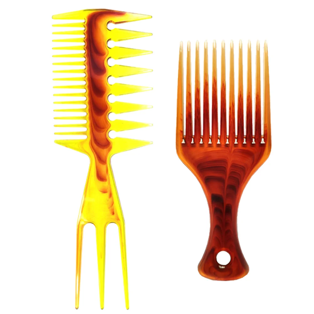

2pcs Barber Clipper Hairstylist Accessories Teasing Wet Combs Wide Comb Cutting Combs Men Hair Brush