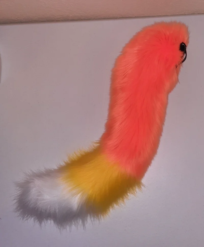 Костюм-маскарад лисы-собаки с меховым мехом, частичной головой и хвостом, для косплея и карнавалов.