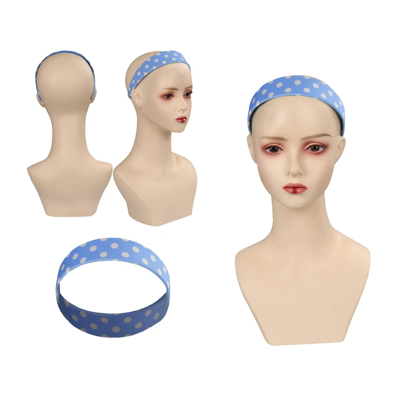 

Movie Barbier Scarf Margot Cosplay Retro Women Blue Wave Point Headband Girl Costume Accessories Gifts Halloween Party Suit prop