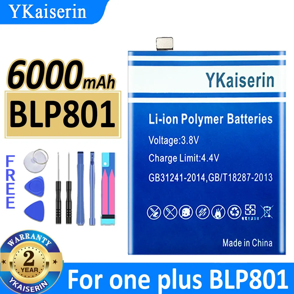 

YKaiserin BLP801 6000mAh Battery For OnePlus 1st 8T BLP 801 For One Plus 8T 1 + 8T High Quality Batterij