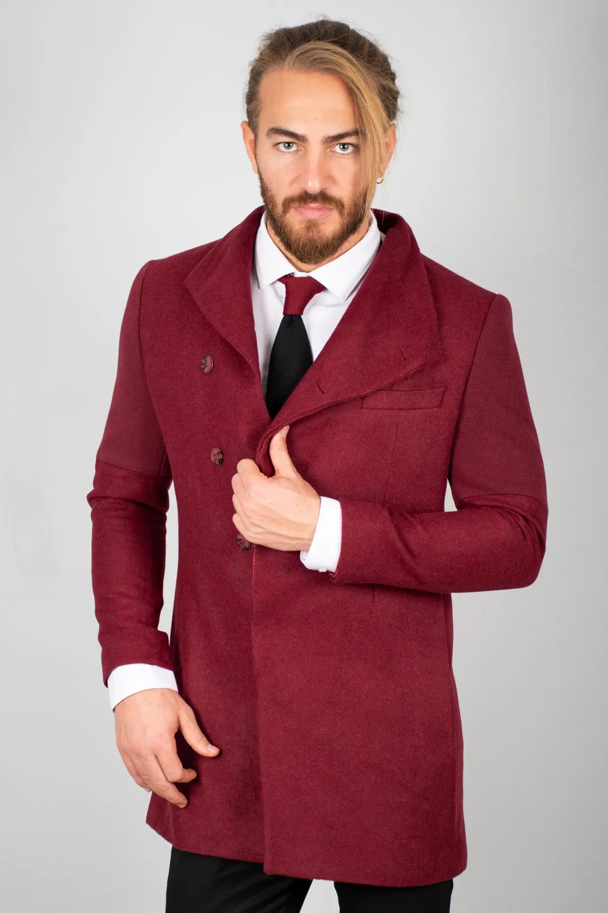DeepSEA double breasted collar Slim Fit cachet coat 2002147
