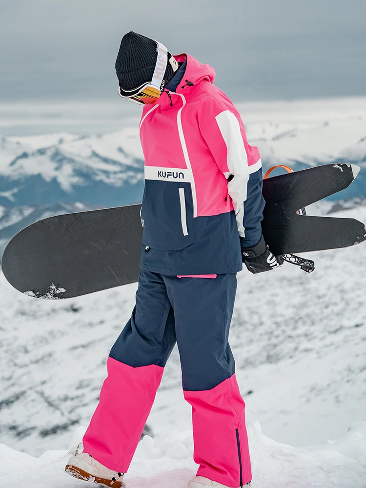 KUFUN лыжная одежда зимний костюм комплект брюк комбинезон женская зимняя