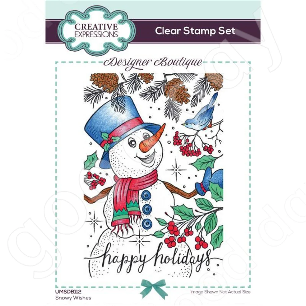 

Christmas Snowy Wishes Clear Stamps Scrapbook Diary Decoration Stencil Embossing Template Diy Greeting Card Handmade New 2022