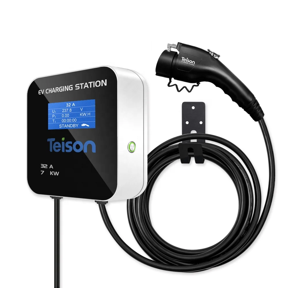 

Teison 7KW ev charger J1772 type 1 Level 2 EVSE Smart Electric Car Charger Station 32A fast charging ev charger wallbox