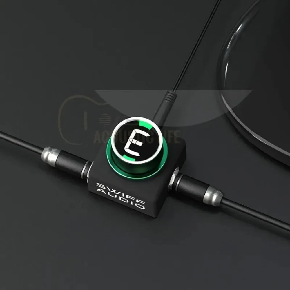 Фото SWIFF AUDIO C20 Мини-педальный тюнер, хроматический цифровой тюнер для гитары и бас-гитары, HD LED-дисплей, высокая точность A4 430-449 Гц №3
