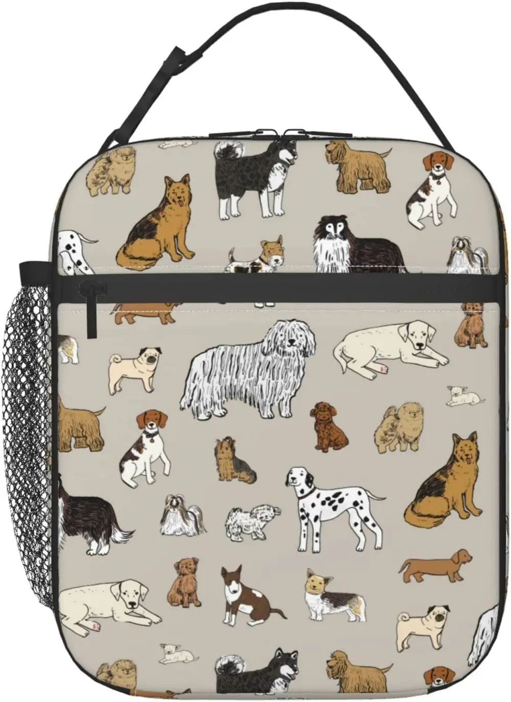 

Cute Dogs Animal Lunch Bag Insulated Portable Reusable Lunch Box with Zipper for Picnic Work Office Travel School for Kids