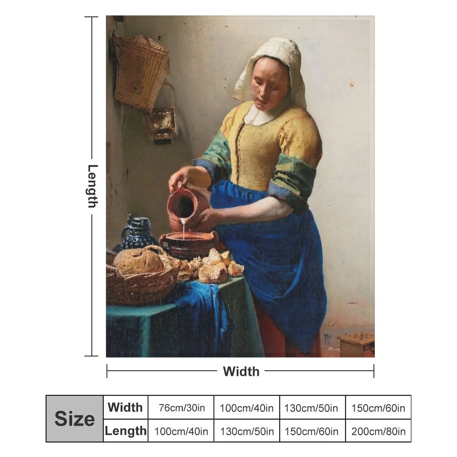 Молочная ручь (ка. 1660) Одеяло Йоганнес Верменем Роскошное утолщенное тяжелое