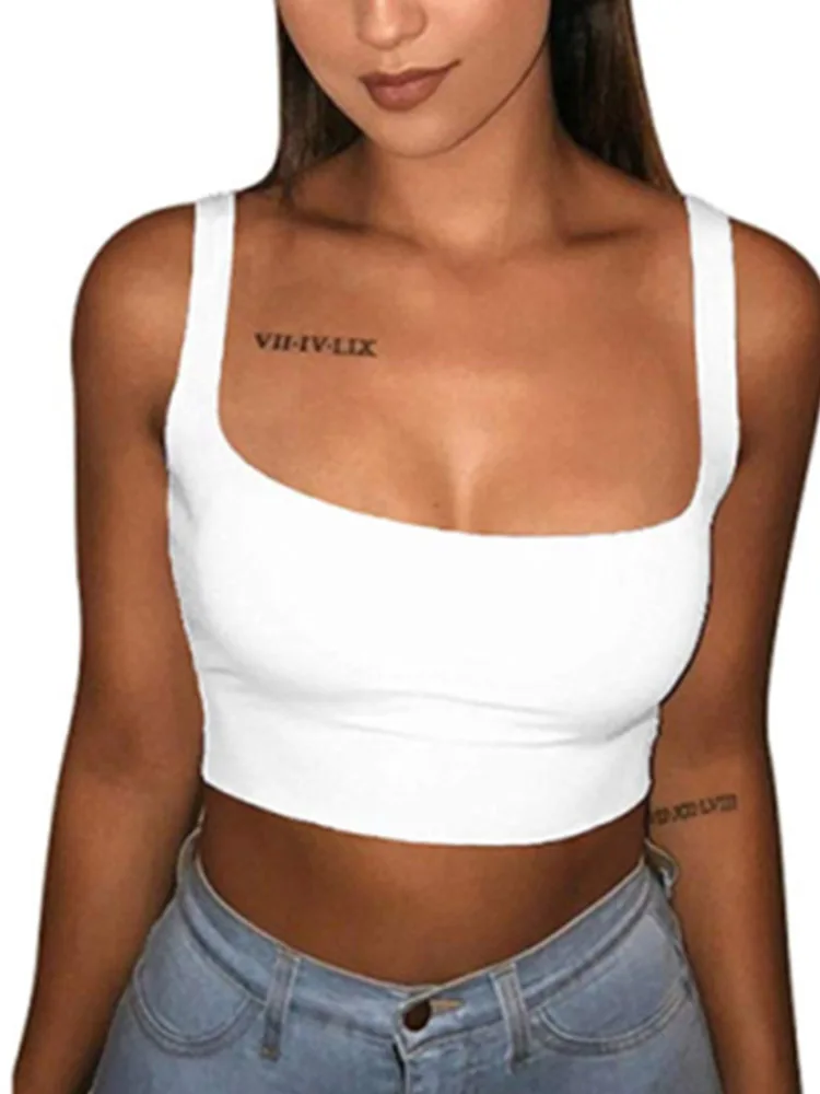 2023 пикантные Женские однотонные майки на бретельках укороченный топ летние без