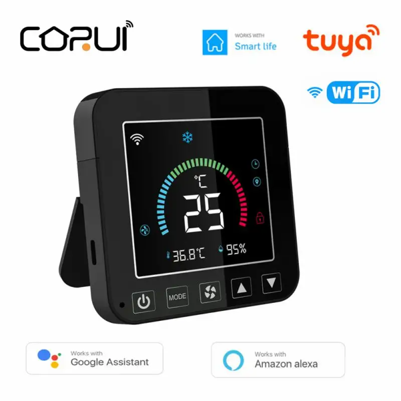 

CORUI Tuya WIFI Smart Temperature And Humidity Sensor Indoor Intelligent Linkaged With Air Conditioner And Siren Alarm For Alexa
