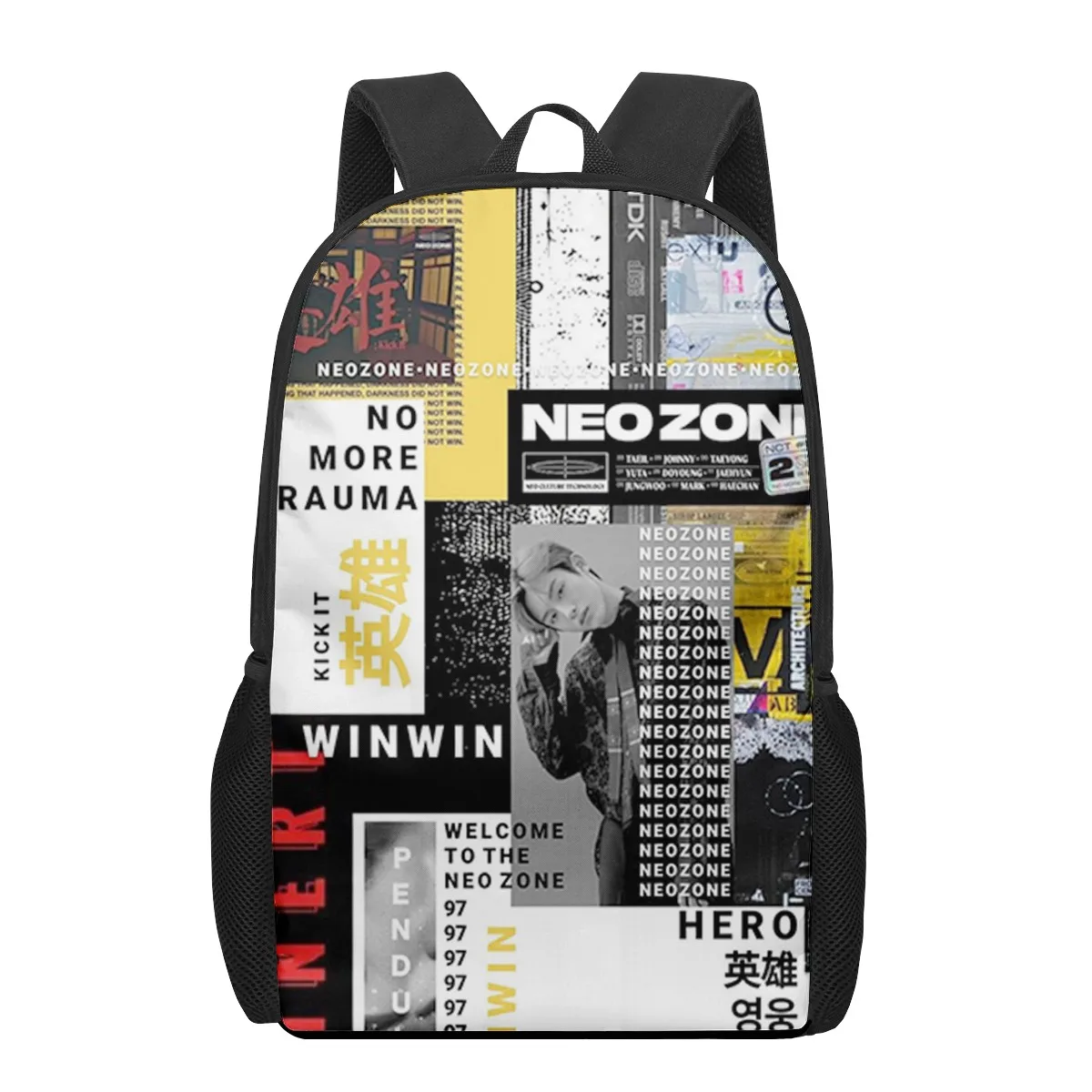 Kpop NCT 127 Neo Zone 3D Print School Backpack for Boys Girls Teenager Kids Book Bag Casual Shoulder Bags 16Inch Satchel Mochila