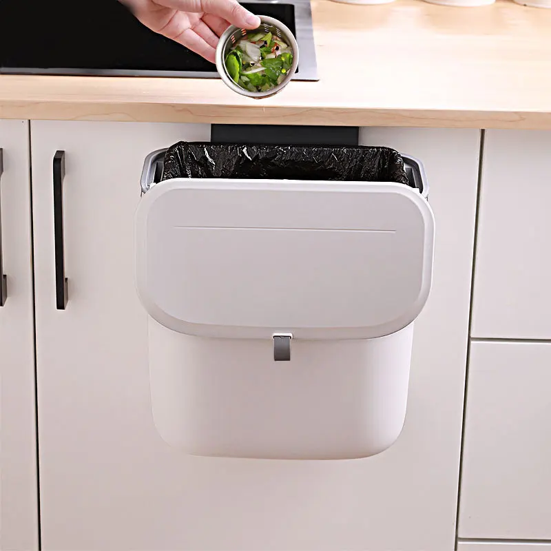 

Reusable Perforated Wall Cabinet Durable Space Saving Trash Can Non-toxic Suspended Garbage Can Household Garbage Cans Tasteless