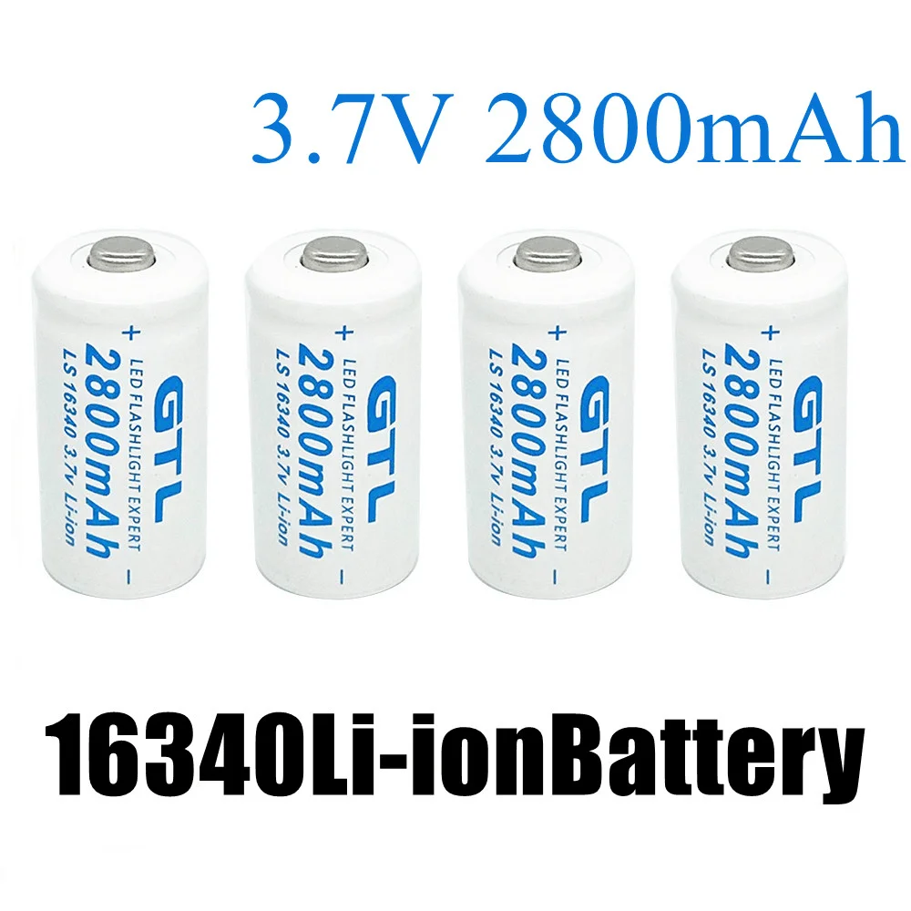

3.7V 2800mAh Lithium Li-ion 16340 Battery CR123A Rechargeable Batteries 3.7V CR123 for Laser Pen LED Flashlight Cell