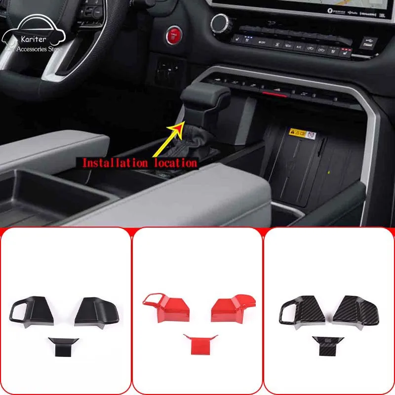 

For Toyota Tundra 2022-2023 ASB Carbon Fiber Car Interior Center Console Gear Shift Head Cover Trim Car Accessories