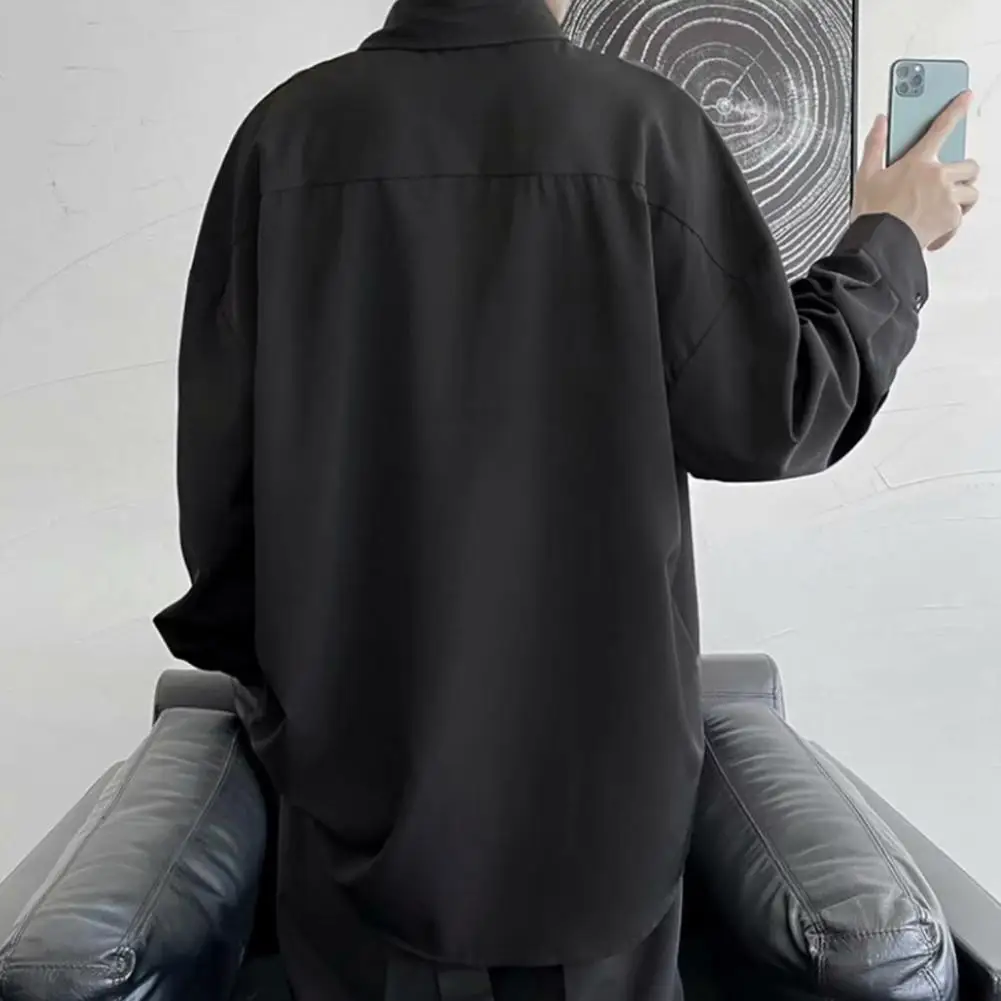 

Chic Men Tops Formal Soft Pure Color Men Tops Men Shirt Autumn Tops