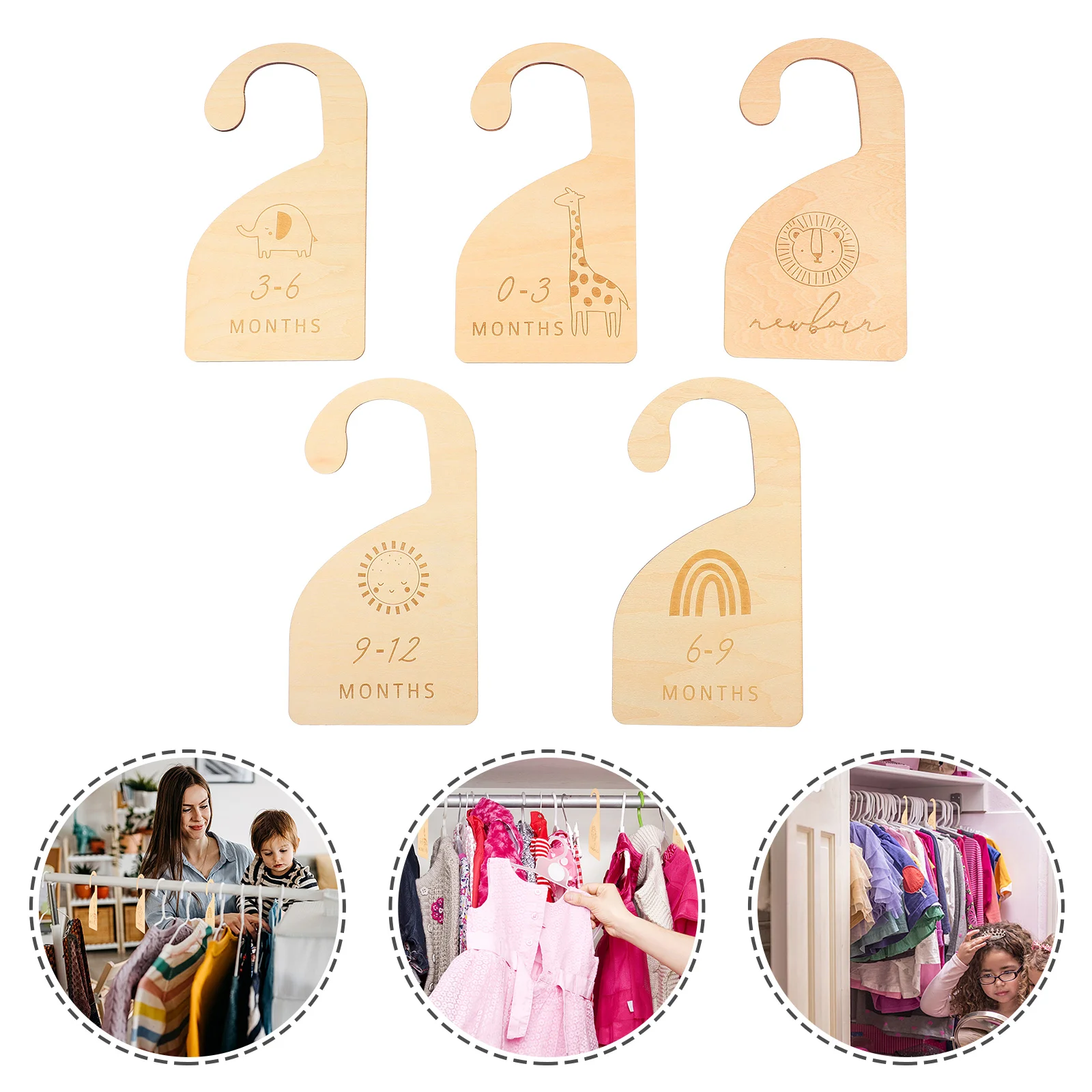 

5 шт., креативные практичные деревянные вешалки