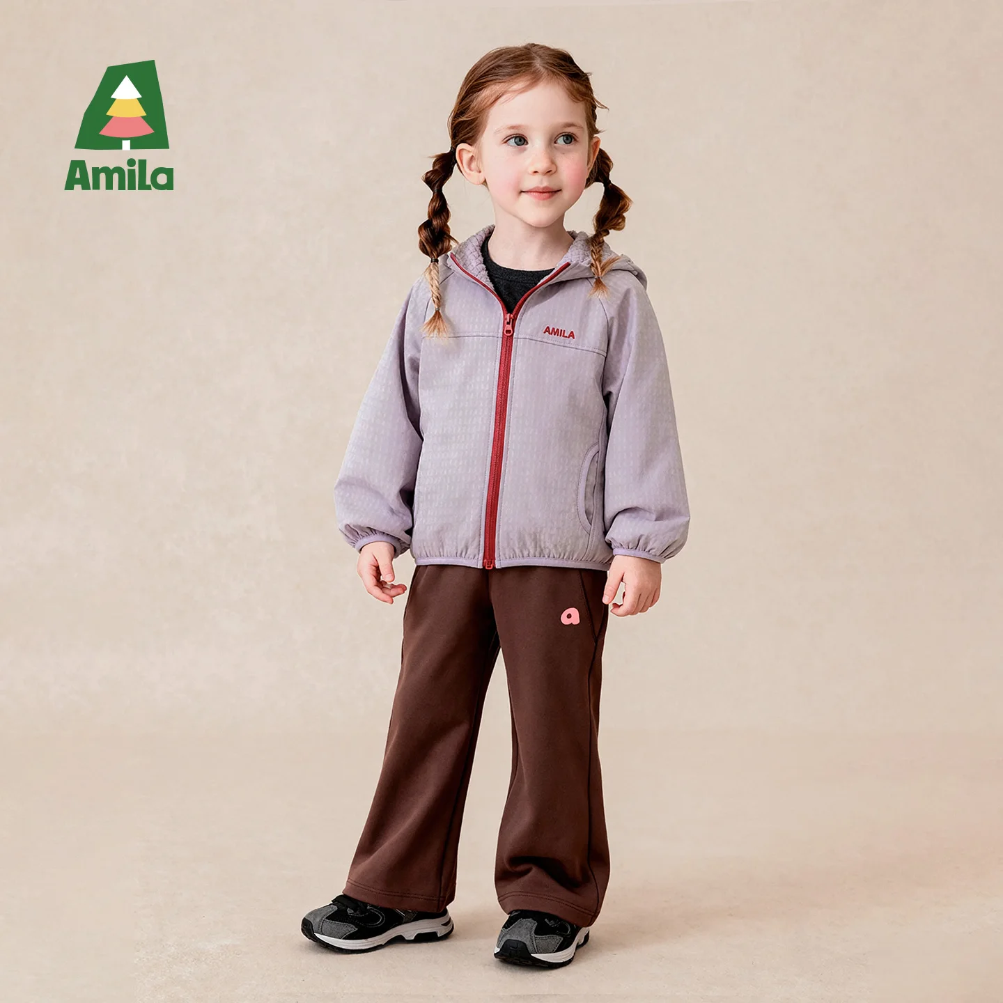 Фото Amila 2026 Осенние Новые Детские Леггинсы с Высокой Талией, Высокоэластичные, Расклешенные, в Стиле Йоги, Модные, Повседневные, Удобные, Длинные Брюки №4