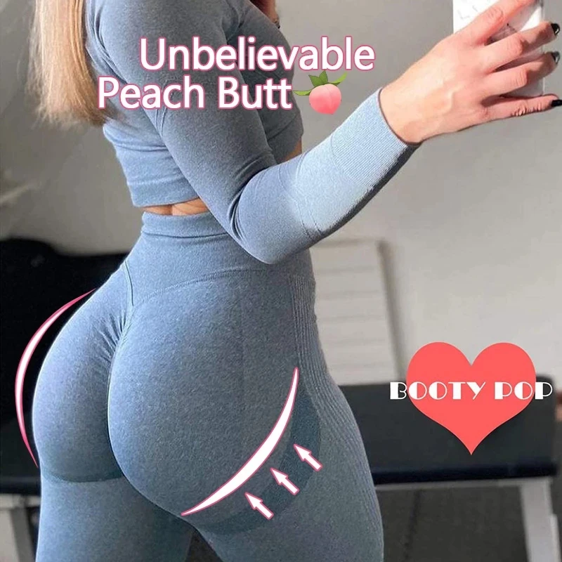 INFILAR Sexy Booty Women Seamless Leggings Fitness Sports Running Pants Smile Pattern Leggins Push Up Slim Gym Pants Mujer 2021