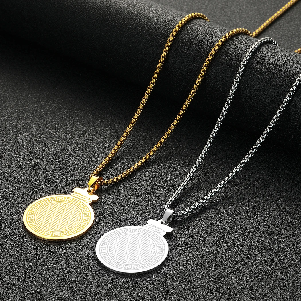 

Stainless Steel Man Gold Plated Pendant Unisex Necklace