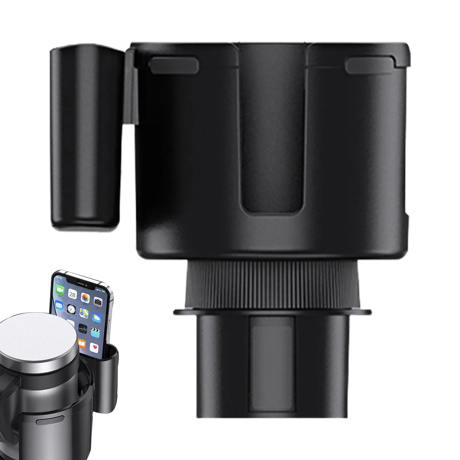 

Cup Holder Expander For Car 2-in-1 Car Cup Holder Insert With Phone Holder Easy-to-Install Hydroflask Cup Holder For Car To