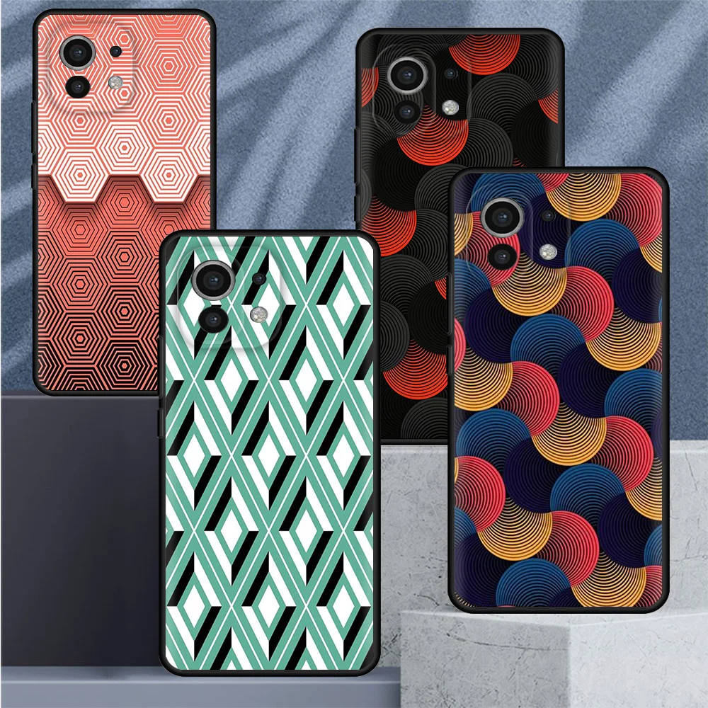 

Силиконовый мягкий чехол для Xiaomi Mi Poco X3 NFC X4 Pro 11 Lite 11T 10T 9T 12 9 13 Note 10 M3 C40, чехол для телефона с геометрическим рисунком