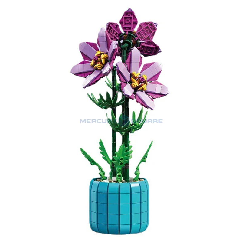 

Rhododendron Flower Bonsai MOC Potted Plant Desktop Ornament Building Blocks Collection Ideas Bricks Toy Kit Birthday Gift Girls