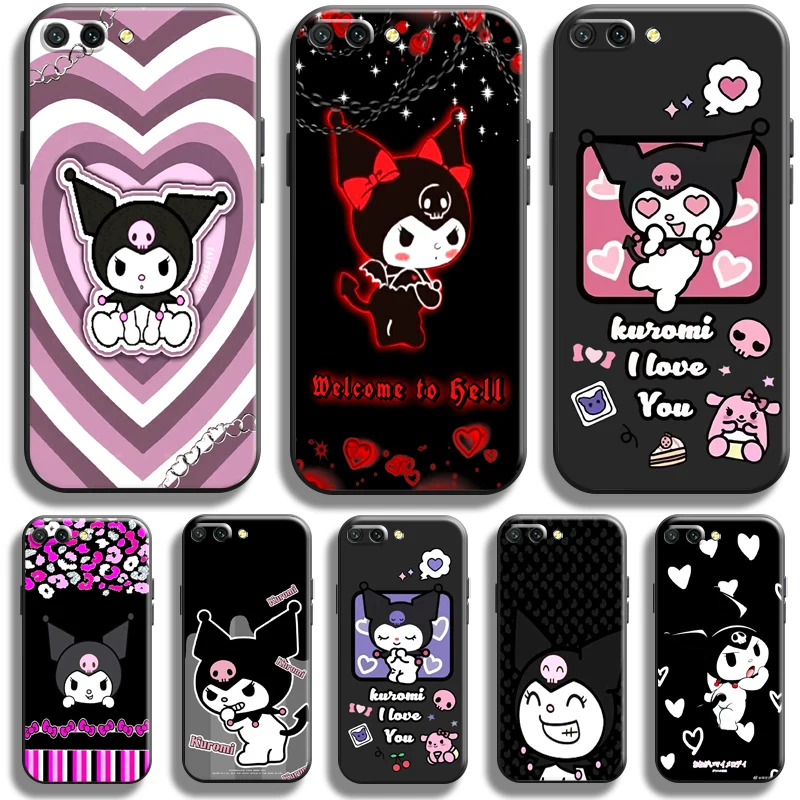 

Cartoon Anime Sanrio Kuromi Case For Huawei Honor 10X 9X Lite Pro For Honor 10 10i 9 9A Phone Case Black Liquid Silicon Back